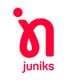 Rotes Logo mit stilisiertem „jn“ und dem Schriftzug „juniks“ darunter.