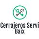 Logo de Cerrajeros Servi Baix: dos llaves cruzadas en un círculo verde.