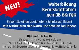 Weiterbildung Berufskraftfahrer, Zertifizierung von Schulungsräumen, HJB GmbH & Co. KG.