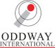 Logo von Oddway International mit rotem Punkt und grauem Balken in einem schwarzen Kreis.
