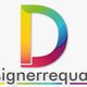 Logo con lettera "D" multicolore e scritta "Designerrequadro" su sfondo bianco.