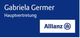 Blaues Schild mit "Gabriela Germer Hauptvertretung" und Allianz-Logo.