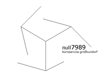 Abstrakte Linienform und Text "null7989 büroservice großkendorf".