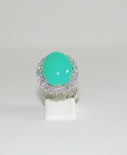 Damenring Gold 585 Chrysopras Brillanten