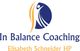 Logo von "In Balance Coaching", blauer Kreis mit stilisierter Person, Text unten: Elisabeth Schneider HP.