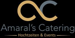 Logo von Amaral's Catering, spezialisiert auf Hochzeiten und Events, mit stilisiertem "AC"-Symbol.