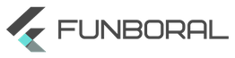 Logotipo de FUNBORAL con letras negras y diseño geométrico en tonos grises y turquesa.