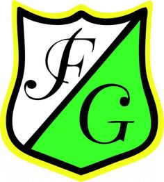 Wappen mit schwarz-grünem Schild, Buchstaben F und G stilisiert auf weißem Hintergrund.
