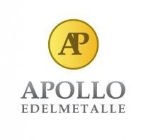 Logo von Apollo Edelmetalle: Gelber Kreis mit "AP" darüber der Firmenname.