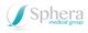 Logo di "Sphera Medical Group" con design curvo azzurro e testo grigio-blu.