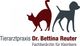 Logo der Tierarztpraxis mit Katze und Hund, Text: Dr. Bettina Reuter, Fachtierärztin für Kleintiere.