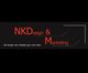 Schwarzes Banner mit rotem Text: "NKD esign & Marketing". Slogan darunter in Weiß.