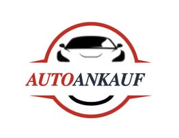 Logo mit schwarzem Auto in der Mitte, Text "Autoankauf" in Rot und Blau darunter.
