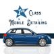 Blue car with "1st Class Mobile Detailing" text and star above it.