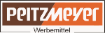 Logo: PEITZMEYER auf braunem und orangem Hintergrund, darunter der Text "Werbemittel".