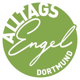 Grünes Logo mit weißem Text: "Alltagsengel Dortmund".