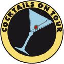 Logo mit Cocktailglas und Olive, umgeben von "Cocktails on Tour" in gelbem Kreis.