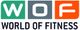 Logo mit den Buchstaben "WOF" in bunten Quadraten, darunter steht "World of Fitness".