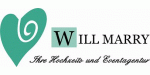 Grünes Herz-Logo mit Schriftzug "Will Marry – Ihre Hochzeits- und Eventagentur".