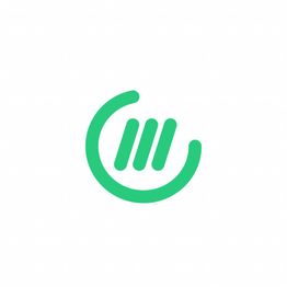 Green circular logo with three vertical bars in the center on a white background.