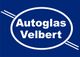 Blaues Logo mit weißem Kreis, Text "Autoglas Velbert" in der Mitte.