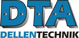 Logo mit blauem "DTA" und Schriftzug "DellenTechnik" in Schwarz und Blau.