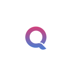 Gradient "Q" logo in purple and blue on a white background.