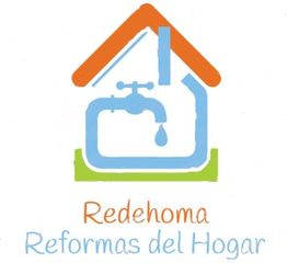 Logotipo con grifo y casa, texto: "Redehoma, Reformas del Hogar".