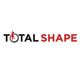 "Total Shape logo with a stylized figure inside a circle and 'SHAPE' in red."