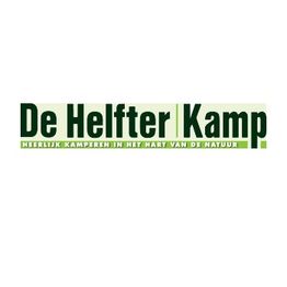 Logo van De Helfter Kamp met slogan "Heerlijk kamperen in het hart van de natuur".