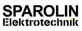 Logo mit Text: SPAROLIN Elektrotechnik in Schwarz auf weißem Hintergrund.