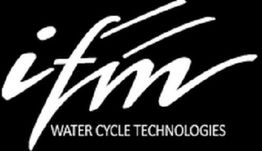 Logo of "ifm Water Cycle Technologies" in white on a black background.