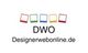 Logo mit fünf bunten Quadraten über den Buchstaben "DWO" und der Website-URL "Designerwebonline.de".