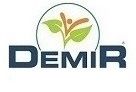 Logo mit Schriftzug "DEMIR", stilisierter Mensch und Blätter in einem Kreis darüber.