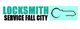 "Logo of Locksmith Service Fall City with a key icon on a turquoise background."