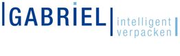 Logo mit Text "GABRIEL intelligent verpacken" in blauen Buchstaben auf weißem Hintergrund.
