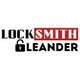 "Logo: 'Locksmith Leander' with a lock icon between the words."
