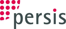Logo der Marke "persis" mit roten Punkten und grauem Text.