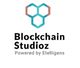Logo of Blockchain Studioz with a hexagonal design, text: "Powered by Etelligens".