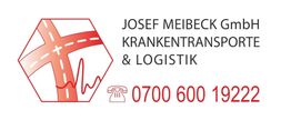 Logo der JOSEF MEIBECK GmbH für Krankentransporte. Telefonnummer: 0700 600 19222.