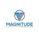 Blue and gray Magnitude Marketing logo with stylized initials in a circular design.
