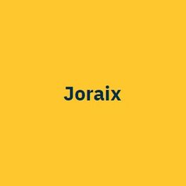 Texto "Joraix" destacado en negro sobre fondo amarillo.
