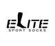 "Black and white 'Elite Sport Socks' logo with a sock graphic in the word 'ELITE'."