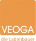 Orangenes Logo mit weißem Text: VEOGA, darunter in Orange: die Ladenbauer.