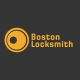 Yellow Boston Locksmith logo with a circular design on a dark gray background.