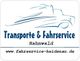 Alt-Text: Logo von "Transporte & Fahrservice Hahnwald" mit Lkw-Skizze und Website-Adresse.