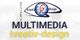 Logo mit Schriftzug "MULTIMEDIA kreativ-design" und stilisiertem Auge mit Weltkugel.