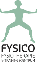 Groen silhouet van persoon boven tekst: "FYSICO Fysiotherapie & Trainingscentrum".