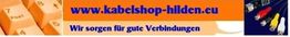 Webadresse und Kabel; Text: "Wir sorgen für gute Verbindungen."