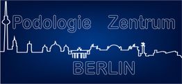 Schattenriss von Berliner Wahrzeichen, darüber der Text "Podologie Zentrum BERLIN".